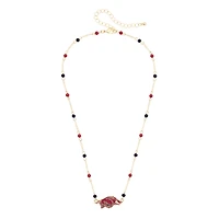 Women's CANVAS Style Arkansas Razorbacks Logo Layering Necklace