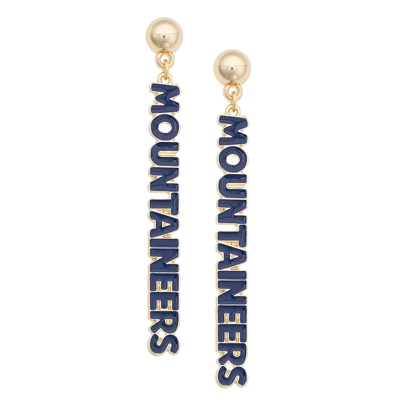 Women's CANVAS Style West Virginia Mountaineers Nameplate Earrings