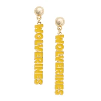 Women's CANVAS Style Michigan Wolverines Nameplate Earrings