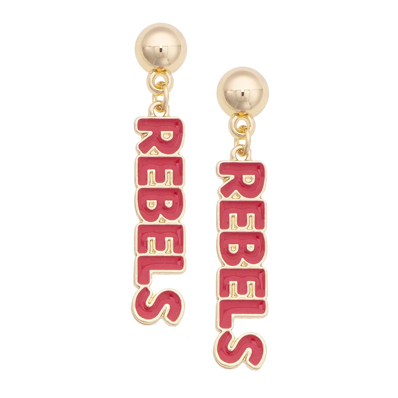 Women's CANVAS Style Ole Miss Rebels Nameplate Earrings