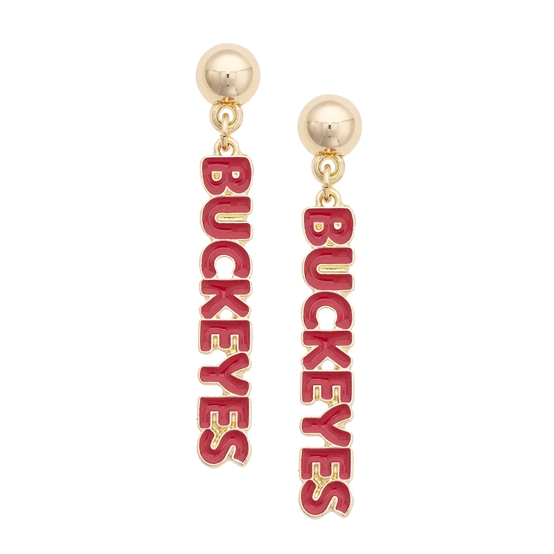 Women's CANVAS Style Ohio State Buckeyes Nameplate Earrings
