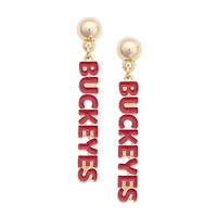 Women's CANVAS Style Ohio State Buckeyes Nameplate Earrings