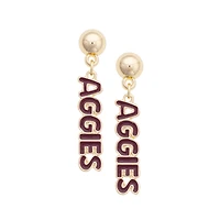 Women's CANVAS Style Texas A&M Aggies Nameplate Earrings