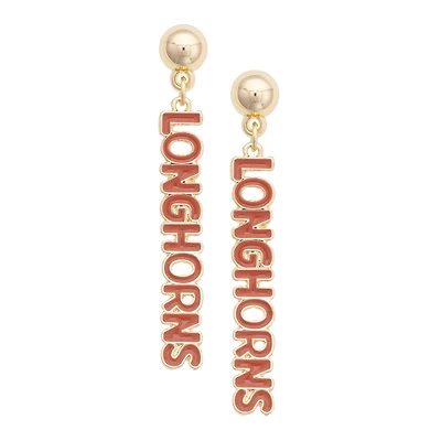 Women's CANVAS Style Texas Longhorns Nameplate Earrings