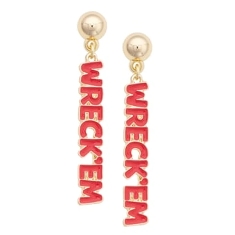 Women's CANVAS Style Texas Tech Red Raiders Nameplate Earrings