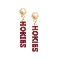 Women's CANVAS Style Virginia Tech Hokies Nameplate Earrings