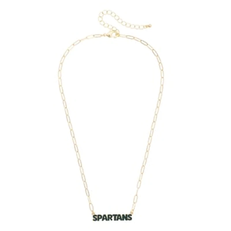 Women's CANVAS Style Michigan State Spartans Nameplate Necklace