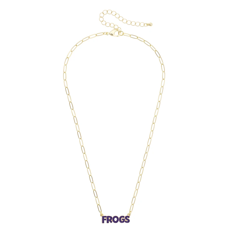 Women's CANVAS Style TCU Horned Frogs Nameplate Necklace