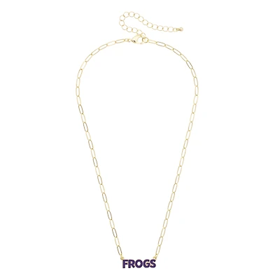 Women's CANVAS Style TCU Horned Frogs Nameplate Necklace