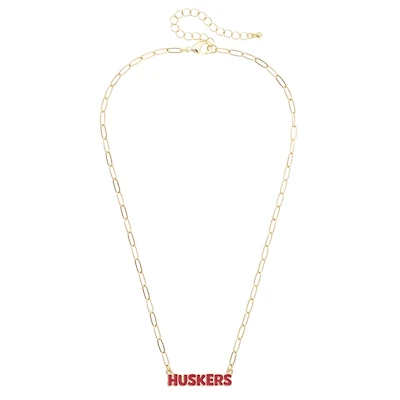 Women's CANVAS Style Nebraska Huskers Nameplate Necklace