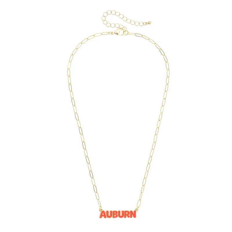 Women's CANVAS Style Auburn Tigers Nameplate Necklace