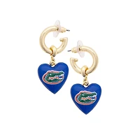 Women's CANVAS Style Florida Gators 18k Gold-Plated Heart Earrings