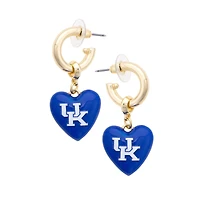 Women's CANVAS Style Kentucky Wildcats 18k Gold-Plated Heart Earrings