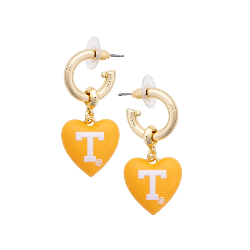 Women's CANVAS Style Tennessee Volunteers 18k Gold-Plated Heart Earrings