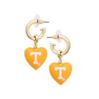 Women's CANVAS Style Tennessee Volunteers 18k Gold-Plated Heart Earrings