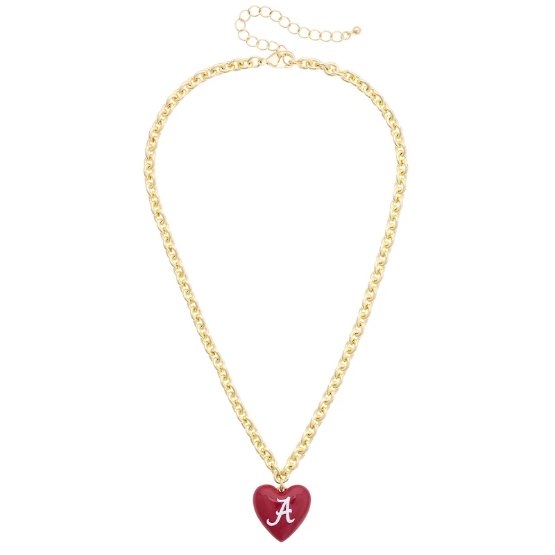 Women's CANVAS Style Alabama Crimson Tide Heart Necklace