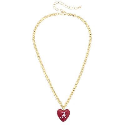Women's CANVAS Style Alabama Crimson Tide Heart Necklace