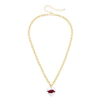Women's CANVAS Style Arkansas Razorbacks Heart Necklace