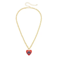 Women's CANVAS Style Auburn Tigers Heart Necklace