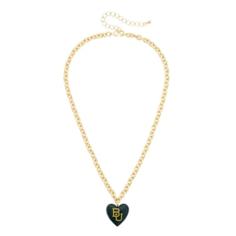 Women's CANVAS Style Baylor Bears Heart Necklace