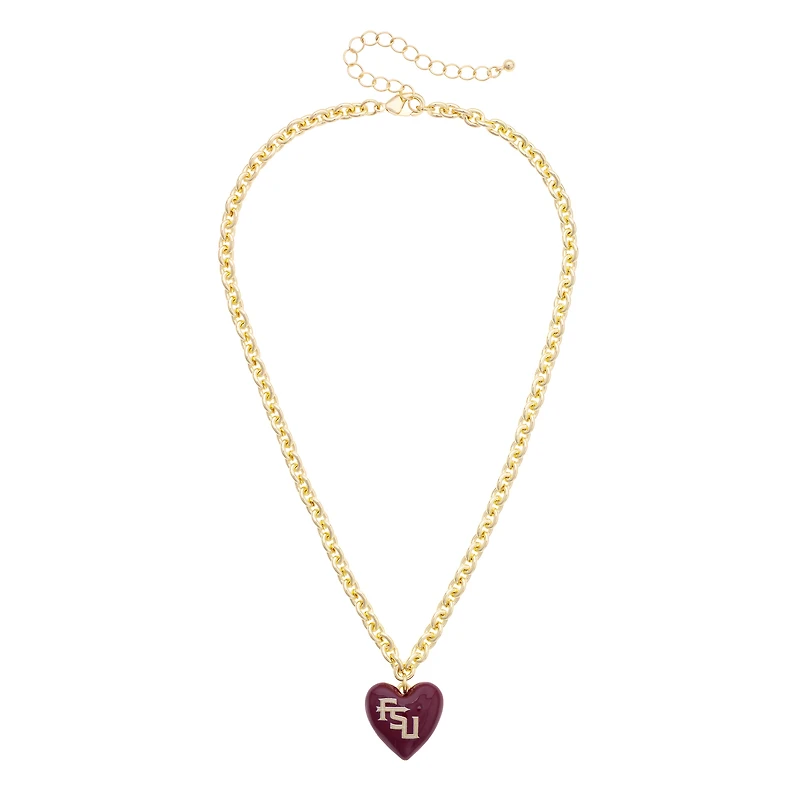 Women's CANVAS Style Florida State Seminoles Heart Necklace