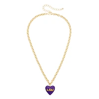 Women's CANVAS Style LSU Tigers Heart Necklace