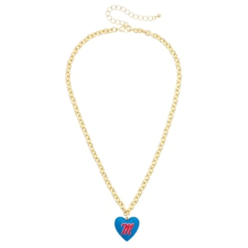 Women's CANVAS Style Ole Miss Rebels Heart Necklace