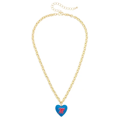 Women's CANVAS Style Ole Miss Rebels Heart Necklace