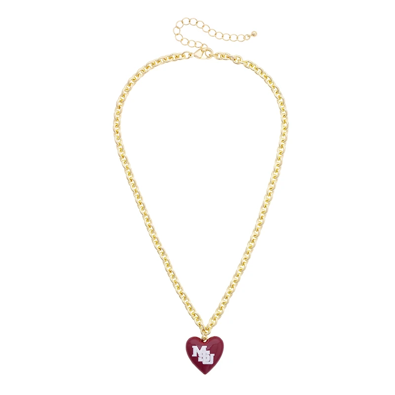 Women's CANVAS Style Mississippi State Bulldogs Heart Necklace