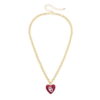 Women's CANVAS Style Oklahoma Sooners Heart Necklace