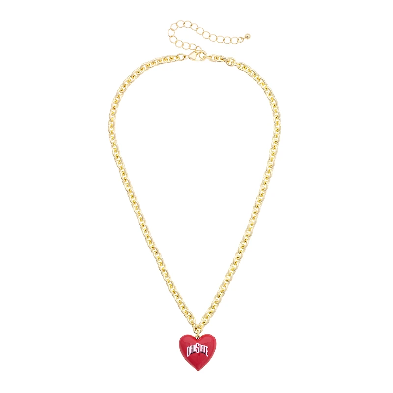 Women's CANVAS Style Ohio State Buckeyes Heart Necklace