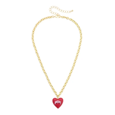 Women's CANVAS Style Ohio State Buckeyes Heart Necklace