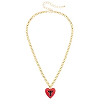 Women's CANVAS Style Texas Tech Red Raiders Heart Necklace