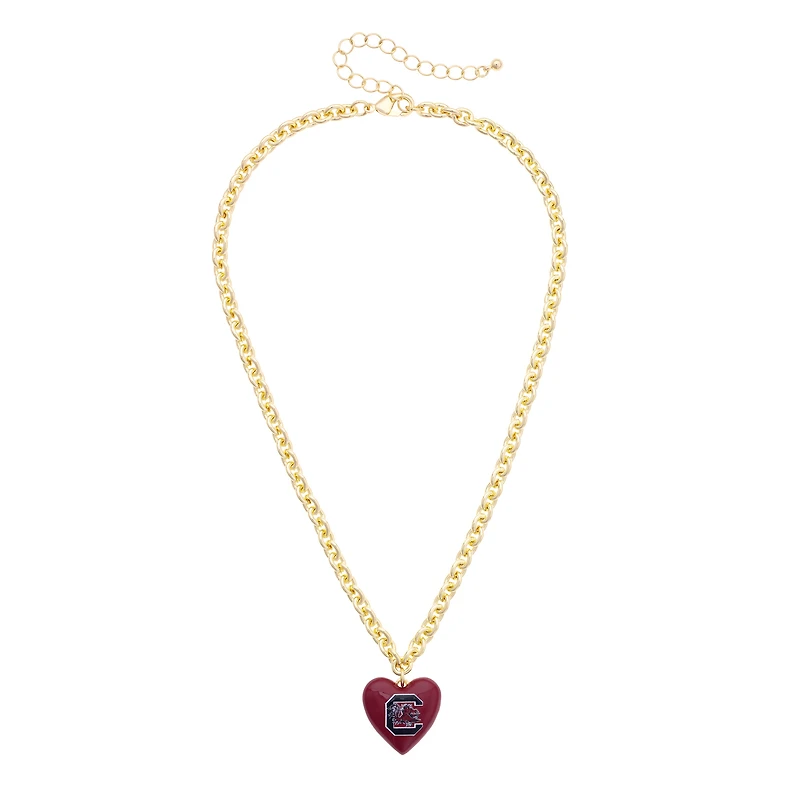 Women's CANVAS Style South Carolina Gamecocks Heart Necklace
