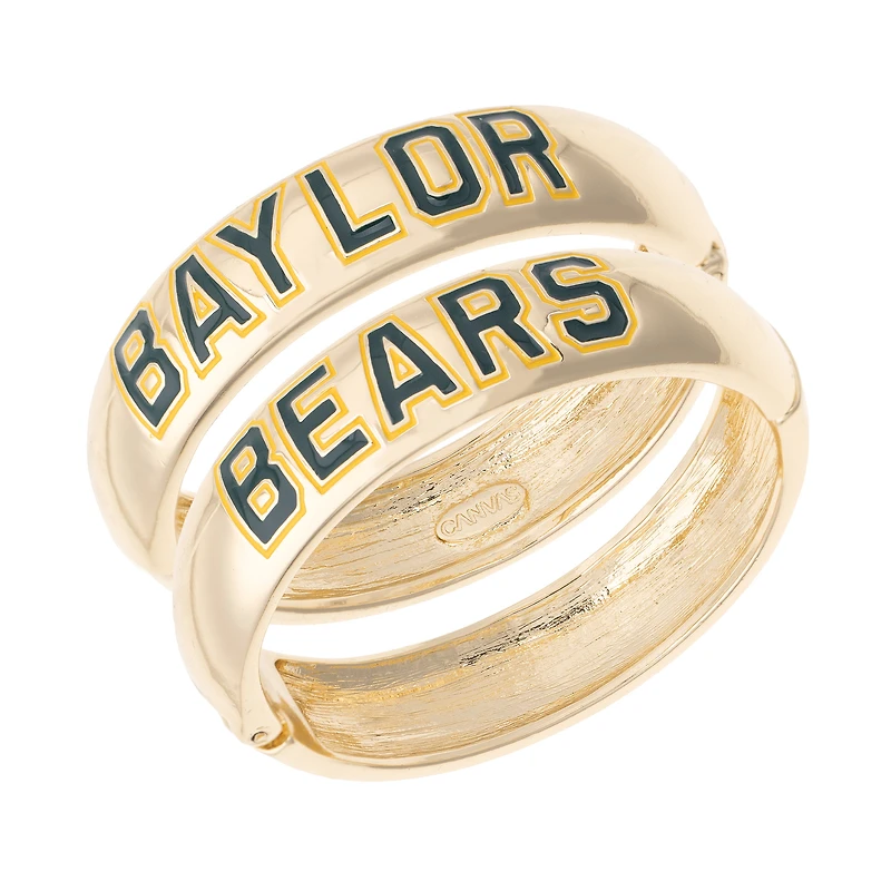Women's CANVAS Style Baylor Bears Chunky Hinge Bangle Two-Piece Set