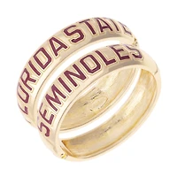 Women's CANVAS Style Florida State Seminoles Chunky Hinge Bangle Two-Piece Set