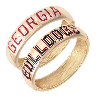 Women's CANVAS Style Georgia Bulldogs Chunky Hinge Bangle Two-Piece Set