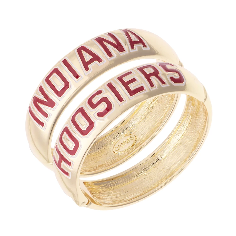 Women's CANVAS Style Indiana Hoosiers Chunky Hinge Bangle Two-Piece Set