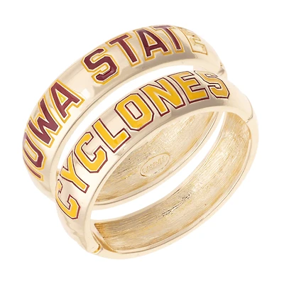 Women's CANVAS Style Iowa State Cyclones Chunky Hinge Bangle Two-Piece Set