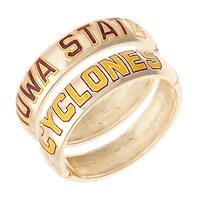 Women's CANVAS Style Iowa State Cyclones Chunky Hinge Bangle Two-Piece Set