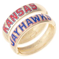 Women's CANVAS Style Kansas Jayhawks Chunky Hinge Bangle Two-Piece Set