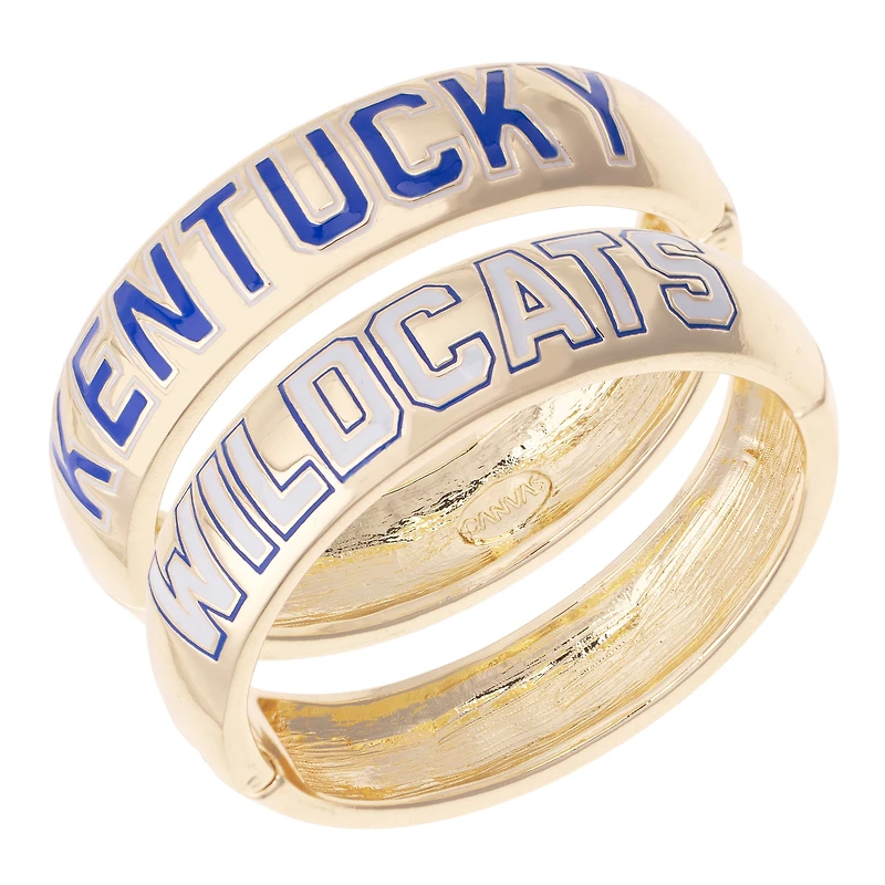 Women's CANVAS Style Kentucky Wildcats Chunky Hinge Bangle Two-Piece Set
