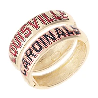 Women's CANVAS Style Louisville Cardinals Chunky Hinge Bangle Two-Piece Set