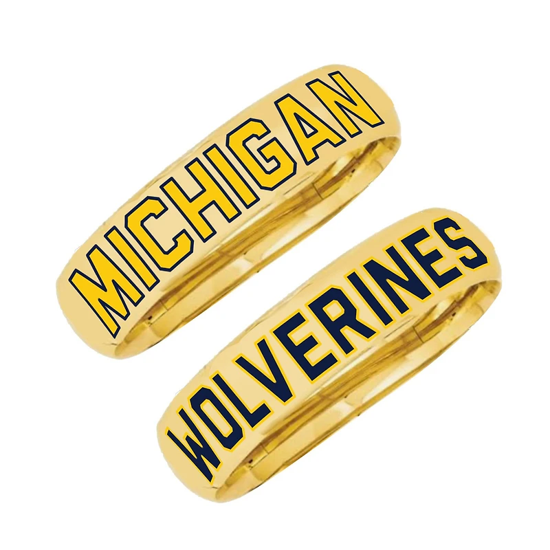 Women's CANVAS Style Michigan Wolverines Chunky Hinge Bangle Two-Piece Set