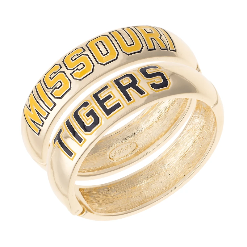 Women's CANVAS Style Missouri Tigers Chunky Hinge Bangle Two-Piece Set