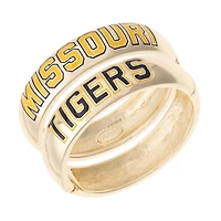 Women's CANVAS Style Missouri Tigers Chunky Hinge Bangle Two-Piece Set