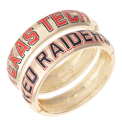Women's CANVAS Style Texas Tech Red Raiders Chunky Hinge Bangle Two-Piece Set