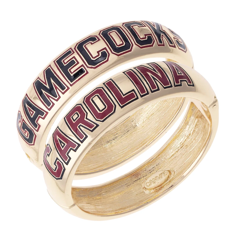 Women's CANVAS Style South Carolina Gamecocks Chunky Hinge Bangle Two-Piece Set
