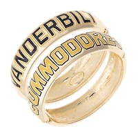 Women's CANVAS Style Vanderbilt Commodores Chunky Hinge Bangle Two-Piece Set