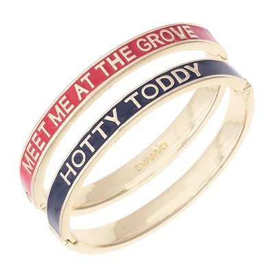 Women's CANVAS Style Ole Miss Rebels Skinny Hinge Bangle Two-Piece Set
